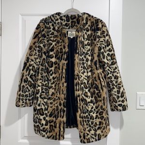 Furry cheetah print jacket size S